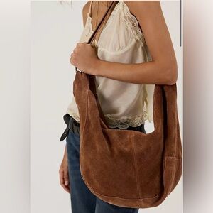 Free people Roma Suede Tote Bag in Rust